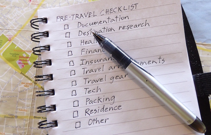 travel tips checklist