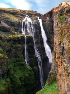Glymur Waterfall is Iceland's 2nd largest. 